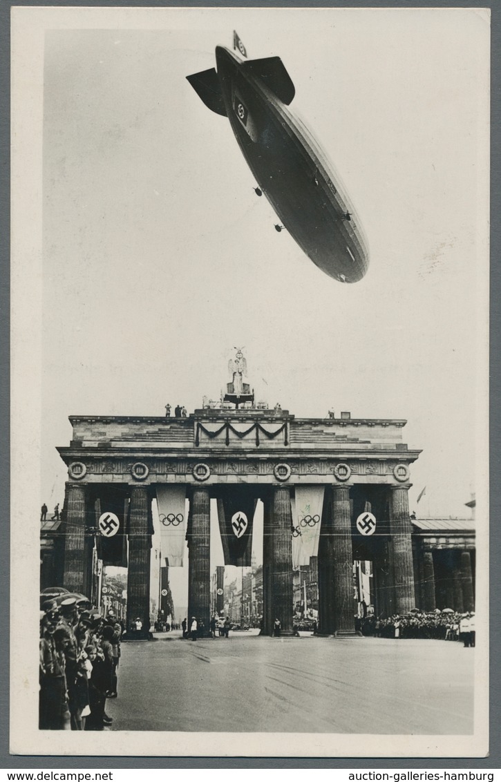 Thematik: Olympische Spiele / Olympic Games: 1936 - BERLIN: Zwei S/w-Fotokarten Zeppelin/Olymp. Spie - Other & Unclassified