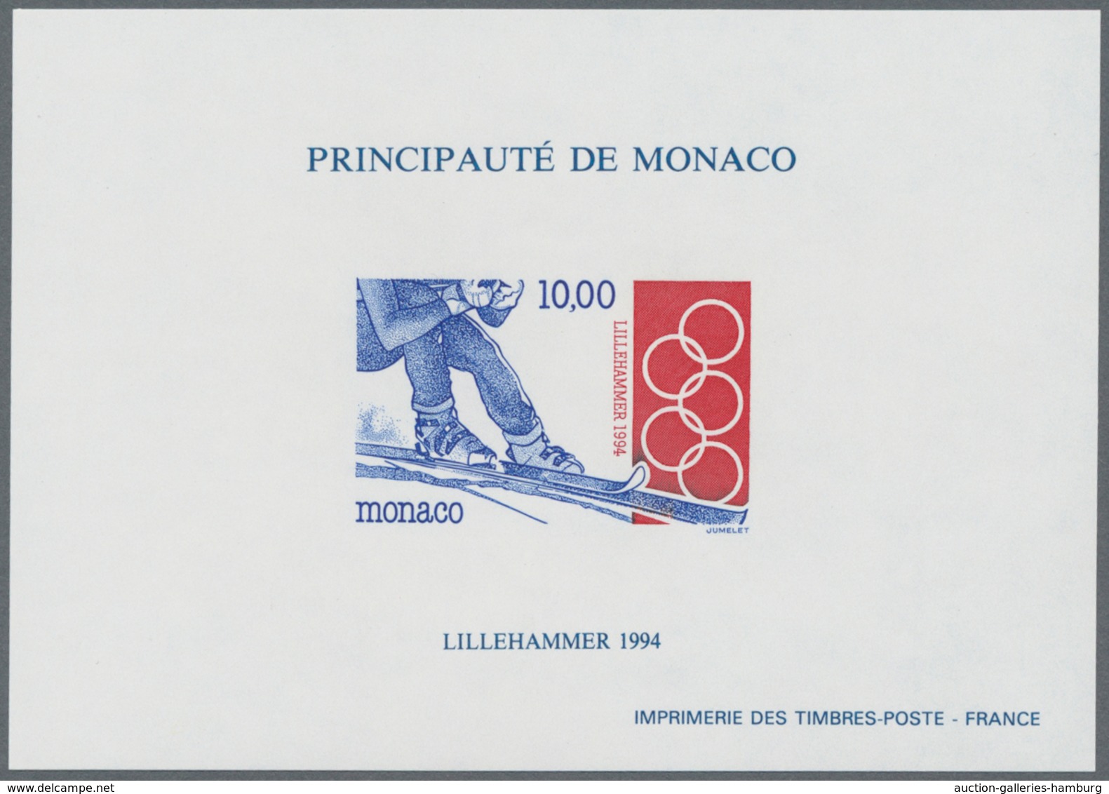 Thematik: Olympische Spiele / Olympic Games: 1994, MONACO: Olympic Winter Games Lillehammer Perforat - Other & Unclassified