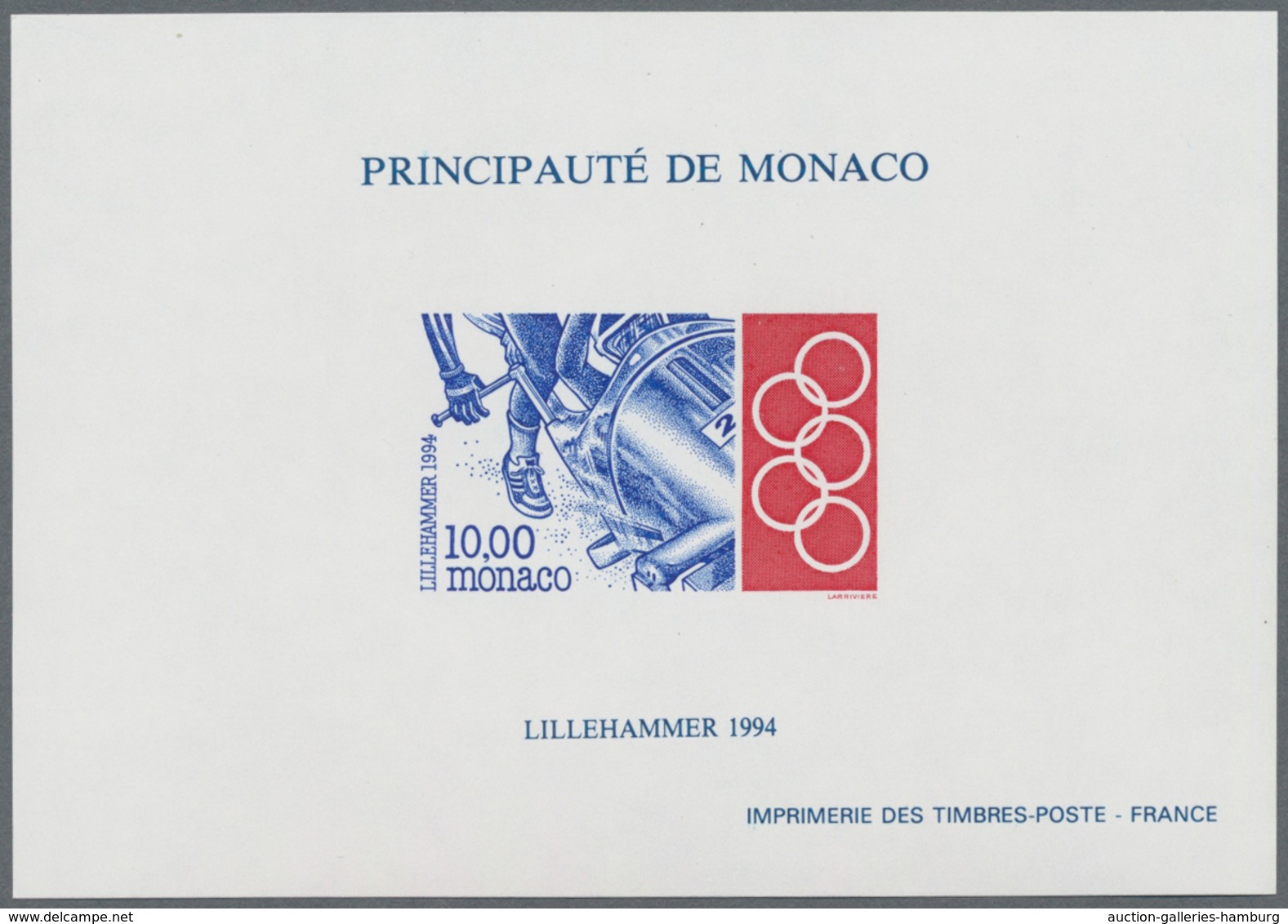 Thematik: Olympische Spiele / Olympic Games: 1994, MONACO: Olympic Winter Games Lillehammer Perforat - Other & Unclassified