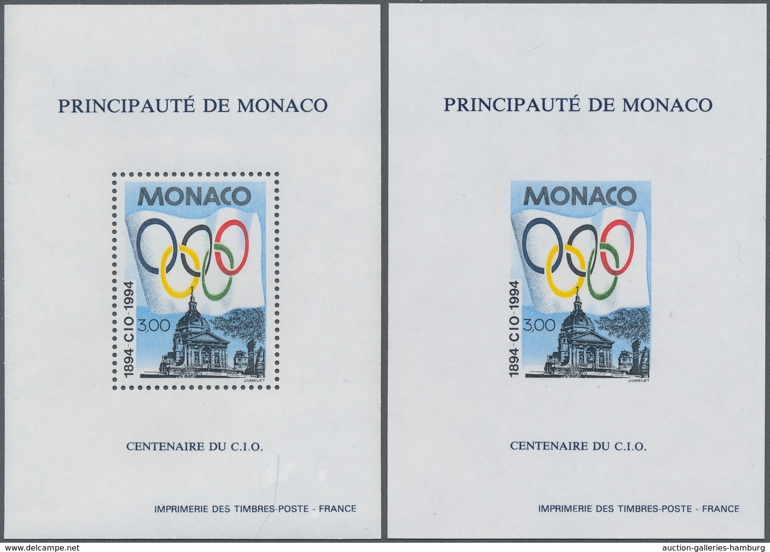 Thematik: Olympische Spiele / Olympic Games: 1994, MONACO: 100 Years Olympic Committee (olympic Flag - Altri & Non Classificati