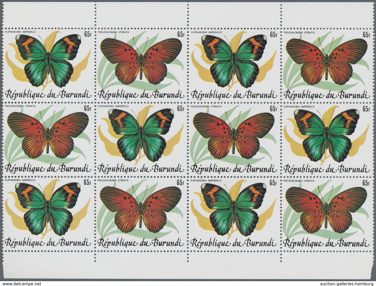 Thematik: Tiere-Schmetterlinge / Animals-butterflies: 1984, BURUNDI: Butterflies Complete Set Of 10 - Schmetterlinge