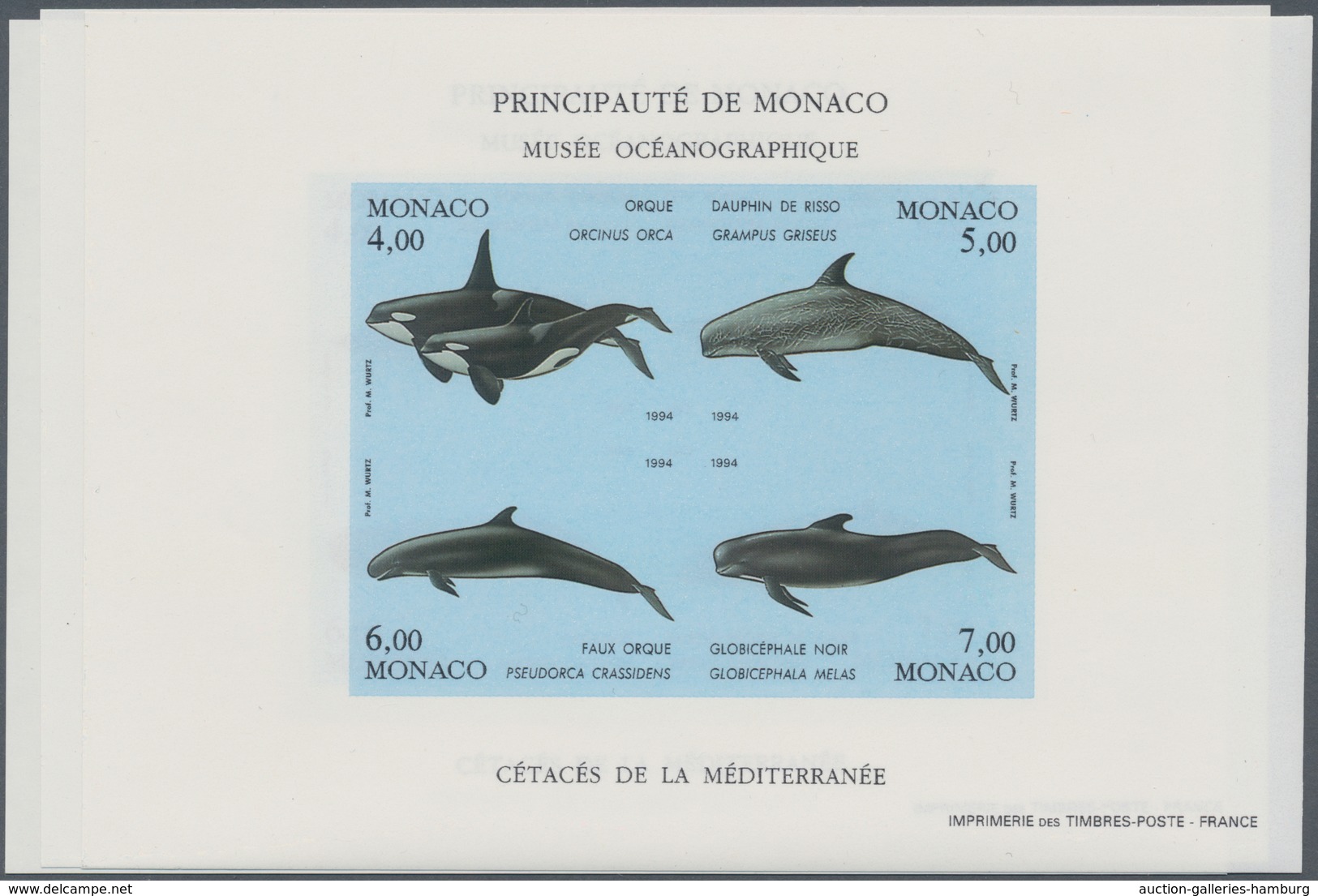 Thematik: Tiere-Meeressäuger (u.a. Wale) / Animals-aquatic Mammals: 1992/1994, MONACO: Whales And Do - Sonstige & Ohne Zuordnung