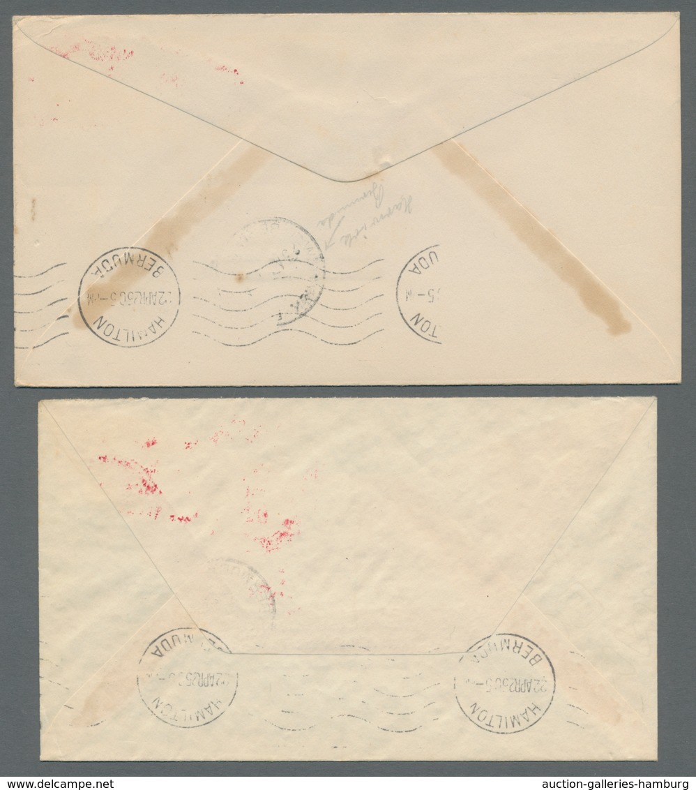 Zeppelinpost Übersee: 1925, Zwei Frankierte Belege Mit Rotem Air Mail Stempel, Via Airship "Los Ange - Zeppeline
