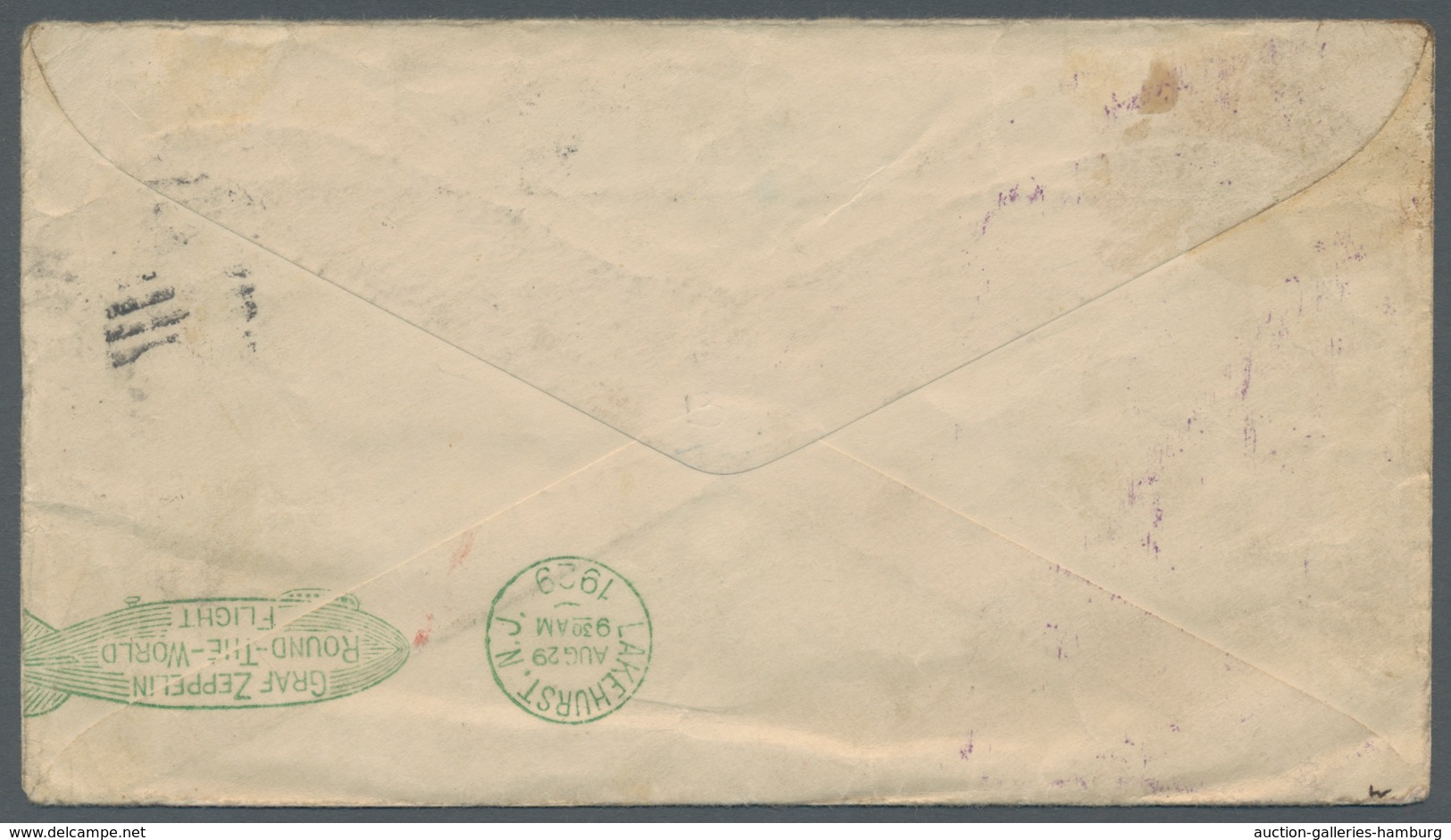 Zeppelinpost Übersee: 1929, Zwei Briefe U. Eine GA Mit Div.Mif. USA Alle Mit Dem Zeppelin-Rundflug, - Zeppeline