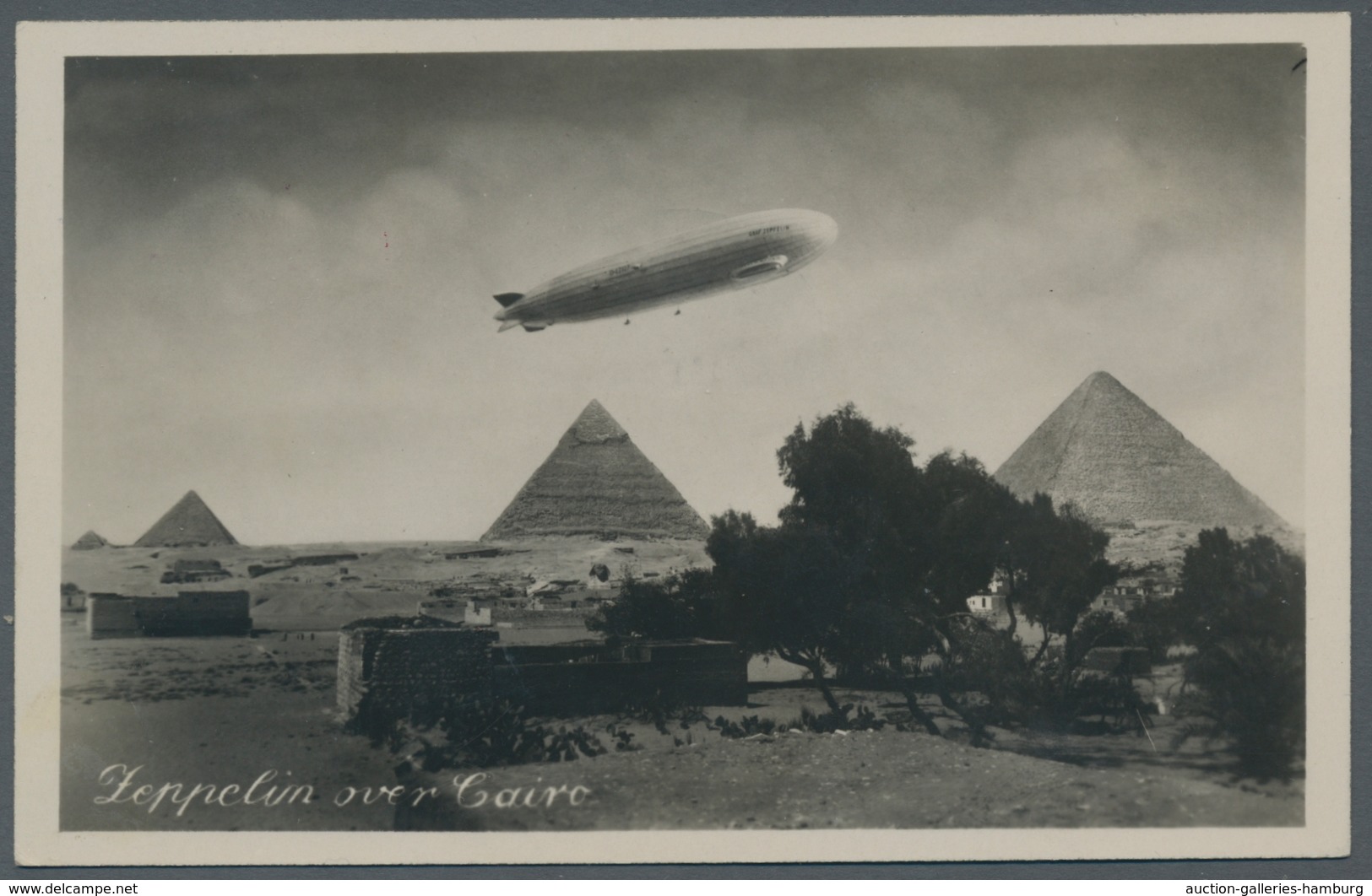 Zeppelinpost Deutschland: 1931 - Fahrt Nach Nürnberg, Bordpostkarte (Zeppelin über Pyramiden) Mit 1 - Airmail & Zeppelin