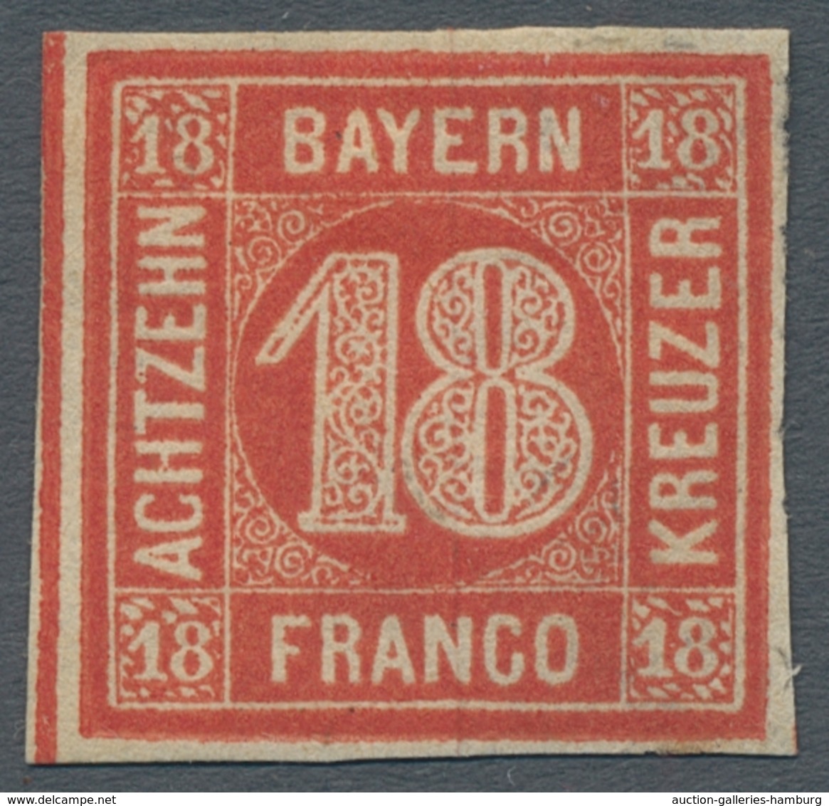 Bayern - Marken Und Briefe: 1862; 18 Kreuzer Zinnoberrot Ungebraucht Mit Originalgummierung; Allseit - Other & Unclassified