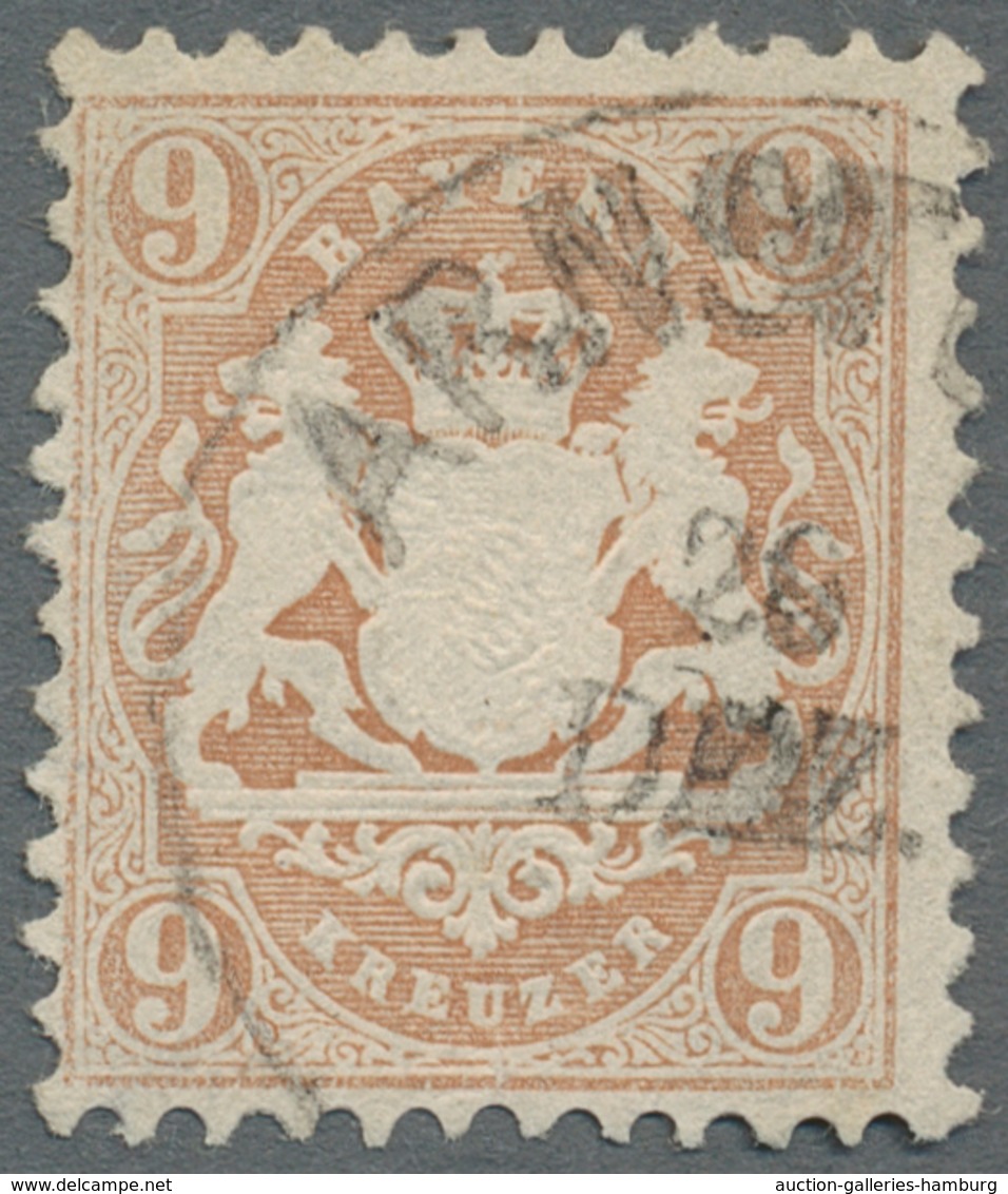 Bayern - Marken Und Briefe: 1873, "9 Kr. Braunorange Mit Wasserzeichen X", Farbfrischer Wert Mit Seh - Other & Unclassified