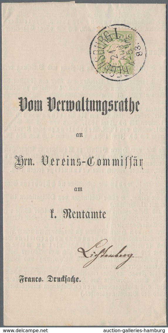 Bayern - Marken Und Briefe: 1879, 3 Pfg. Grün Mit K1 „REGENSBURG I 21. AUG 83 4-5 Nm." Auf Portogere - Other & Unclassified