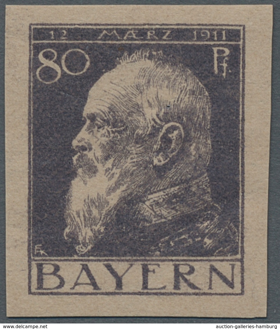 Bayern - Marken Und Briefe: 1911, Luipold 80 Pfennig Type I Ungezähnt, Farbfrisch, Breitrandig Und G - Other & Unclassified