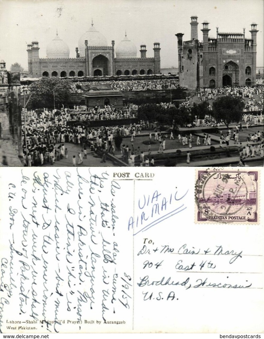 Pakistan, LAHORE, Badshahi Mosque, Islam (1959) RPPC Postcard - Pakistan