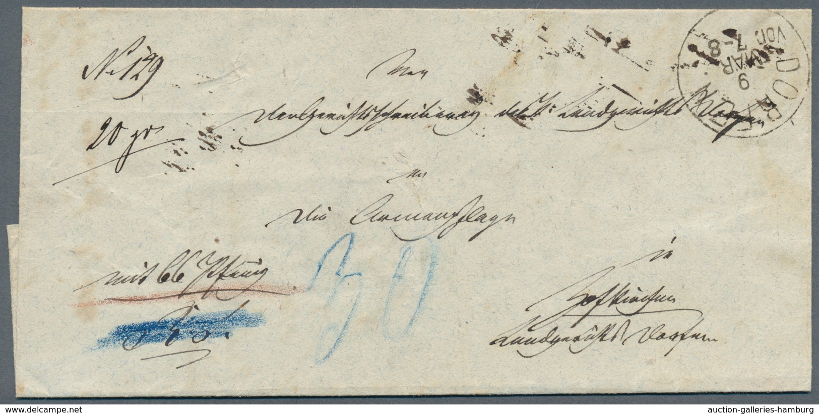 Bayern - Portomarken: 1878, Unfrankierter Wertbrief über 66 Pfennig Mit K1 DORFEN / 5.3. Nach Hofkir - Sonstige & Ohne Zuordnung