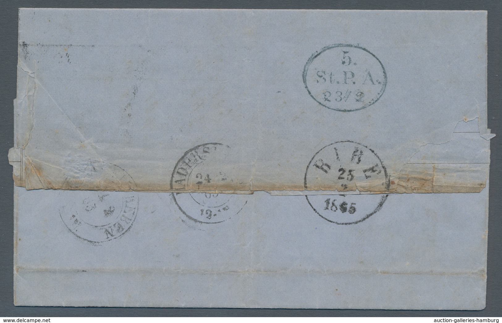 Hamburg - Marken Und Briefe: 1864, "1 ¼ Sch. 1. Drucksetin", Waag. Paar Mit Dreiseitig Erkennbaren H - Hamburg