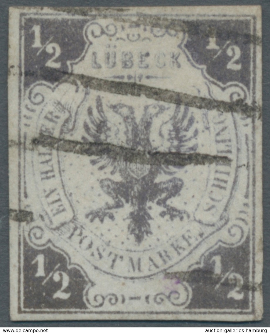 Lübeck - Marken Und Briefe: 1859, 1/2 Schilling Dunkellila, Breitrandig Und In Wundervoll Frischer F - Lubeck