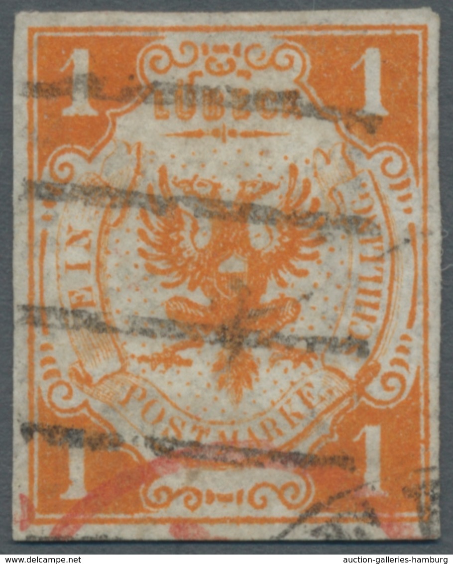 Lübeck - Marken Und Briefe: 1859, 1 Schilling Hellorange, Mit Breiten Rändern Und In Frischer Farbe, - Luebeck