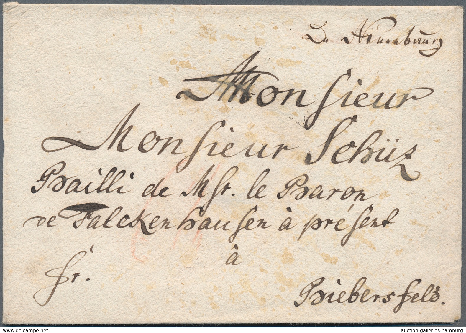 Oldenburg - Vorphilatelie: 1800 Ca., "De Neuenburg" Handschriftlich Auf Gesiegeltem Umschlag Nach Bi - Prephilately