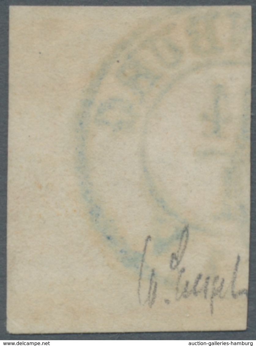 Oldenburg - Marken Und Briefe: 1861; 1/4 Groschen Gelborange Mit Teilabschlag Des Blauen Doppelkreis - Oldenburg