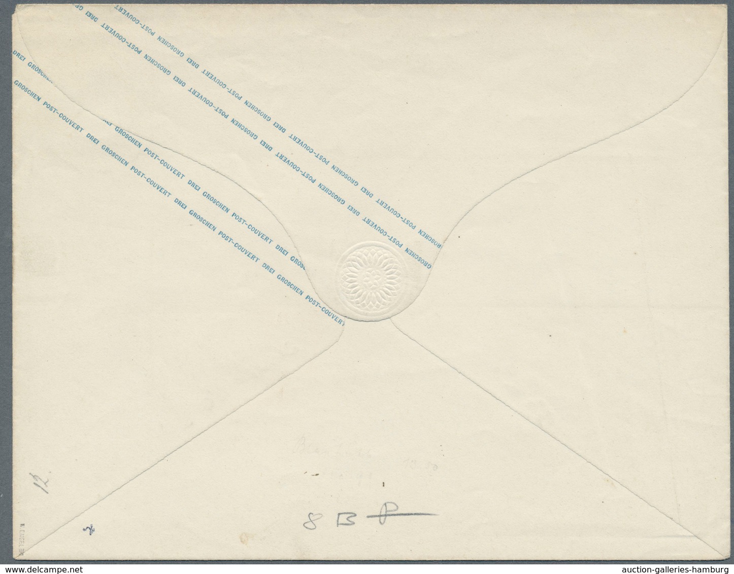 Oldenburg - Ganzsachen: 1862: Ganzsachen-Umschlag, Wertstempel Rechts, Kurze Gummierung, 3 Gr. Fahlb - Oldenburg