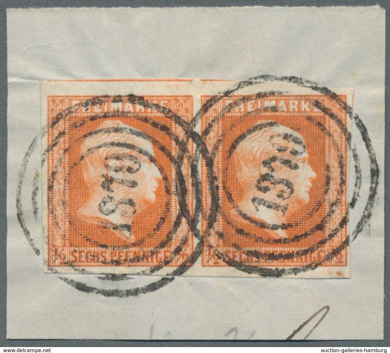 Preußen - Marken Und Briefe: 1850, "½ Sgr./6 Pfg. Rotorange", Farbfrisches Waag. Paar Mit Zweimal Kl - Sonstige & Ohne Zuordnung