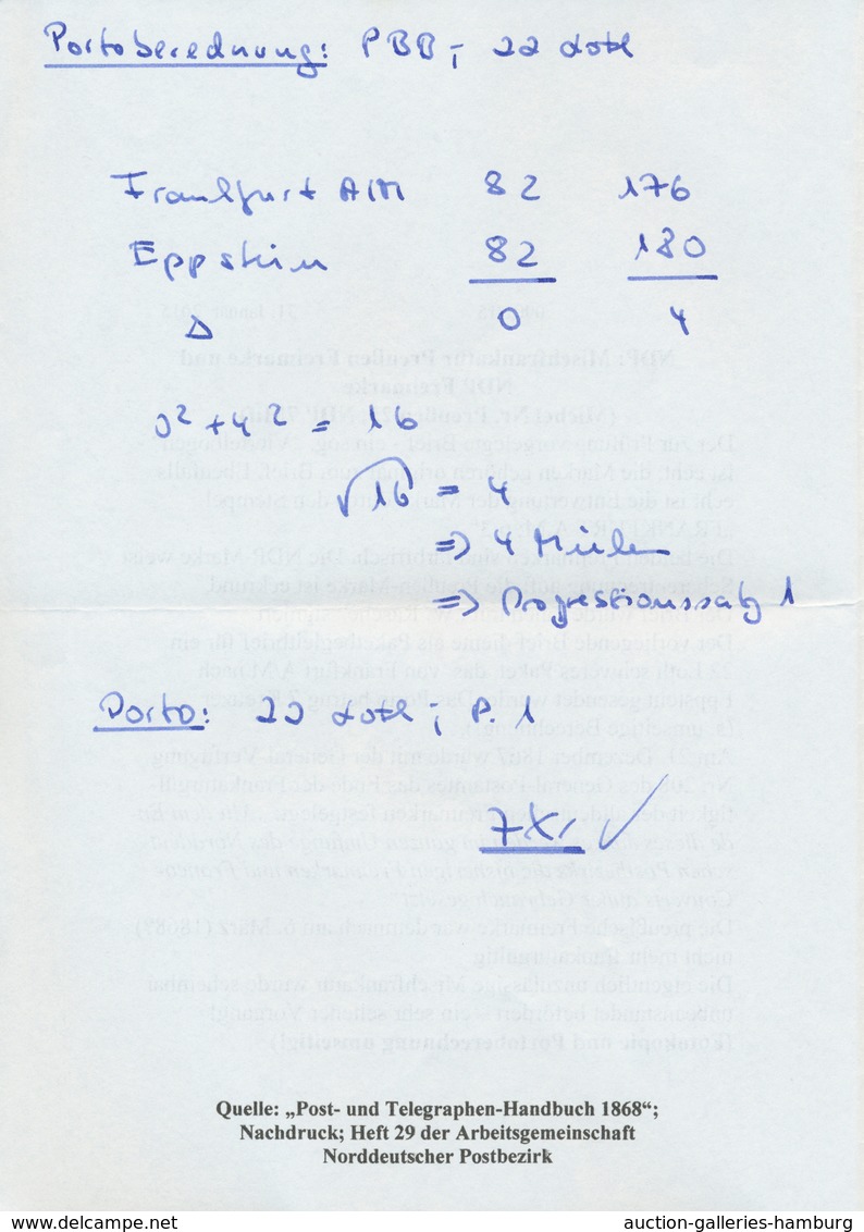 Preußen - Marken Und Briefe: 1867, 6 Kreuzer Blau, Mi.-Nr. 25, In Mischfrankatur Mit 1868, Norddt. B - Sonstige & Ohne Zuordnung