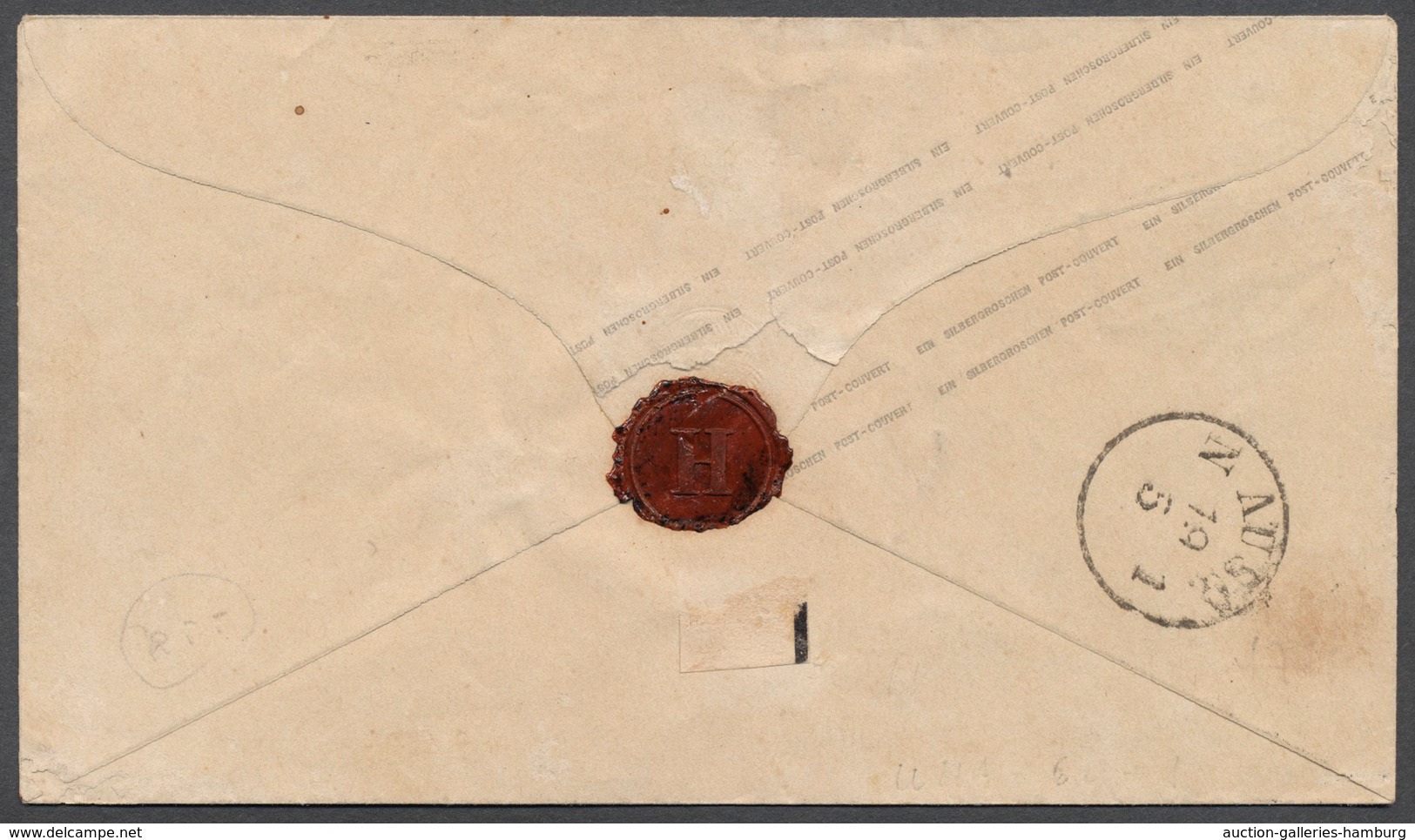 Preußen - Ganzsachen: 1857, Ganzsache 1 Sgr. Karmin Als Brief Mit Bestellgeld „Franco Incl. Abtrag”, - Sonstige & Ohne Zuordnung