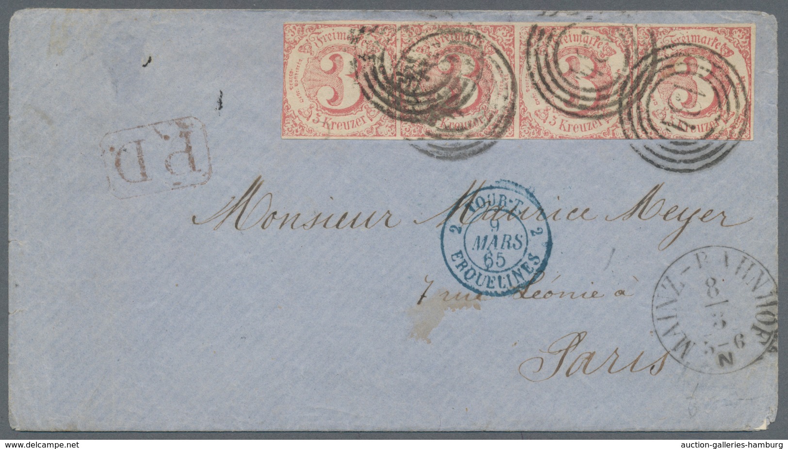 Thurn & Taxis - Marken Und Briefe: 1865, 12-Kreuzer Frankatur (Gesamttaxe Bis 10 Gramm Gewicht V. 18 - Other & Unclassified