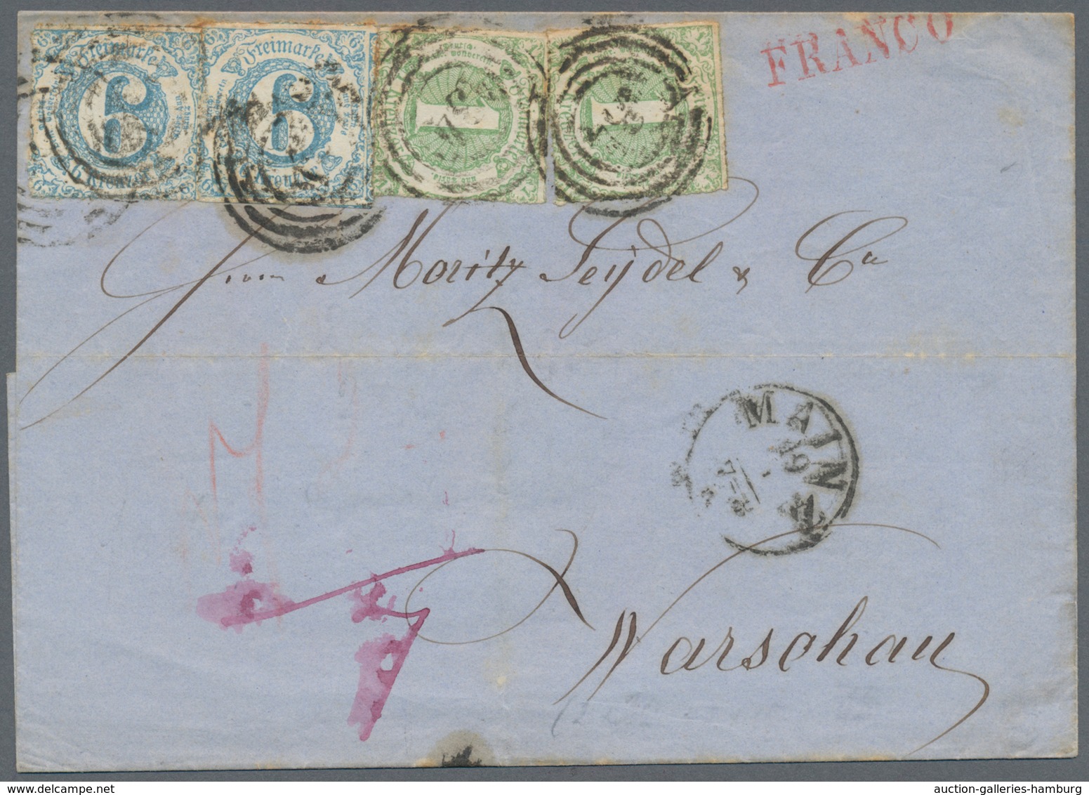 Thurn & Taxis - Marken Und Briefe: 1865 (Markenausgabe), 14 Kreuzer-Frankatur (Gesamttaxe), Bestehen - Sonstige & Ohne Zuordnung