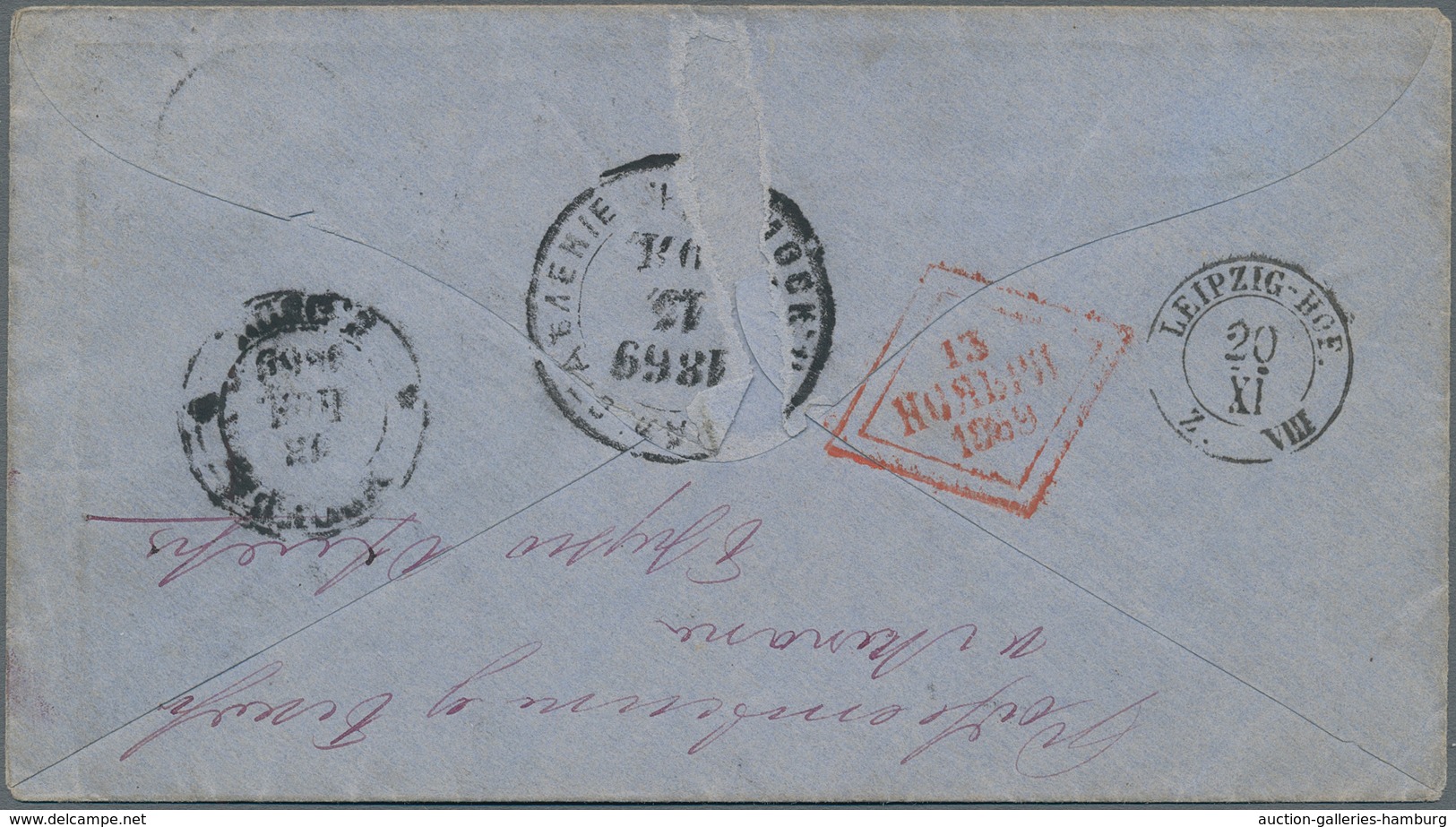 Norddeutscher Bund - Marken Und Briefe: 1869, 2 Gr Graublau Waager. Paar Entwertet Mit K2 Leipzig Un - Sonstige & Ohne Zuordnung