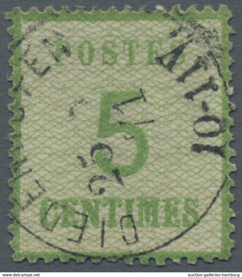 Elsass-Lothringen - Marken Und Briefe: 1870, 5 Centimes Mit Netzwerkspitzen Nach Unten, Zentrisch Ge - Other & Unclassified