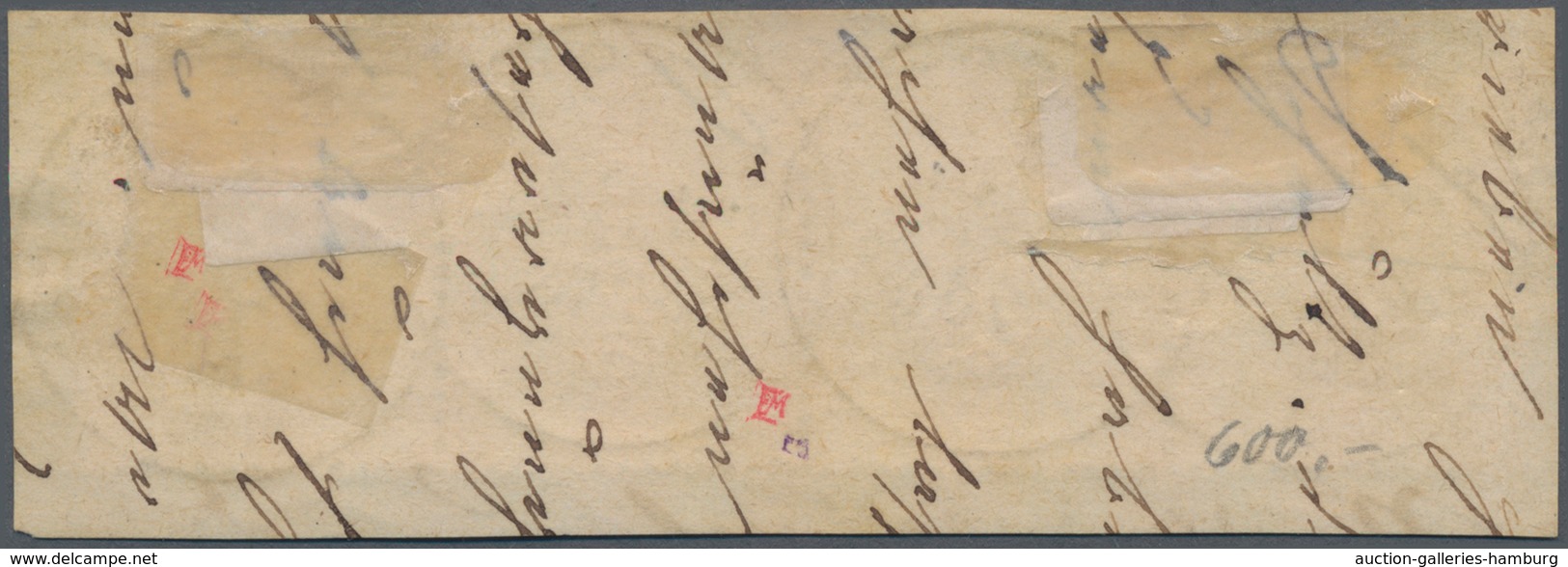 Deutsches Reich - Brustschild: 1872, Kleiner Schild ¼ Gr. Violett Im 4er Streifen Auf Briefstück Mit - Sonstige & Ohne Zuordnung