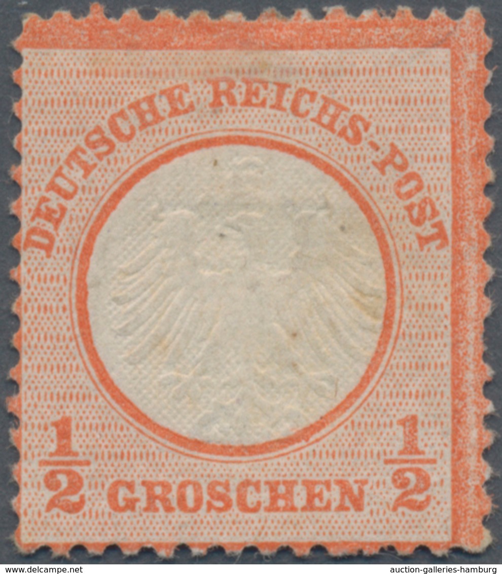 Deutsches Reich - Brustschild: 1872, Kleiner Schild ½ Gr Rötlichorange, Ungebraucht Mit Originalgumm - Sonstige & Ohne Zuordnung