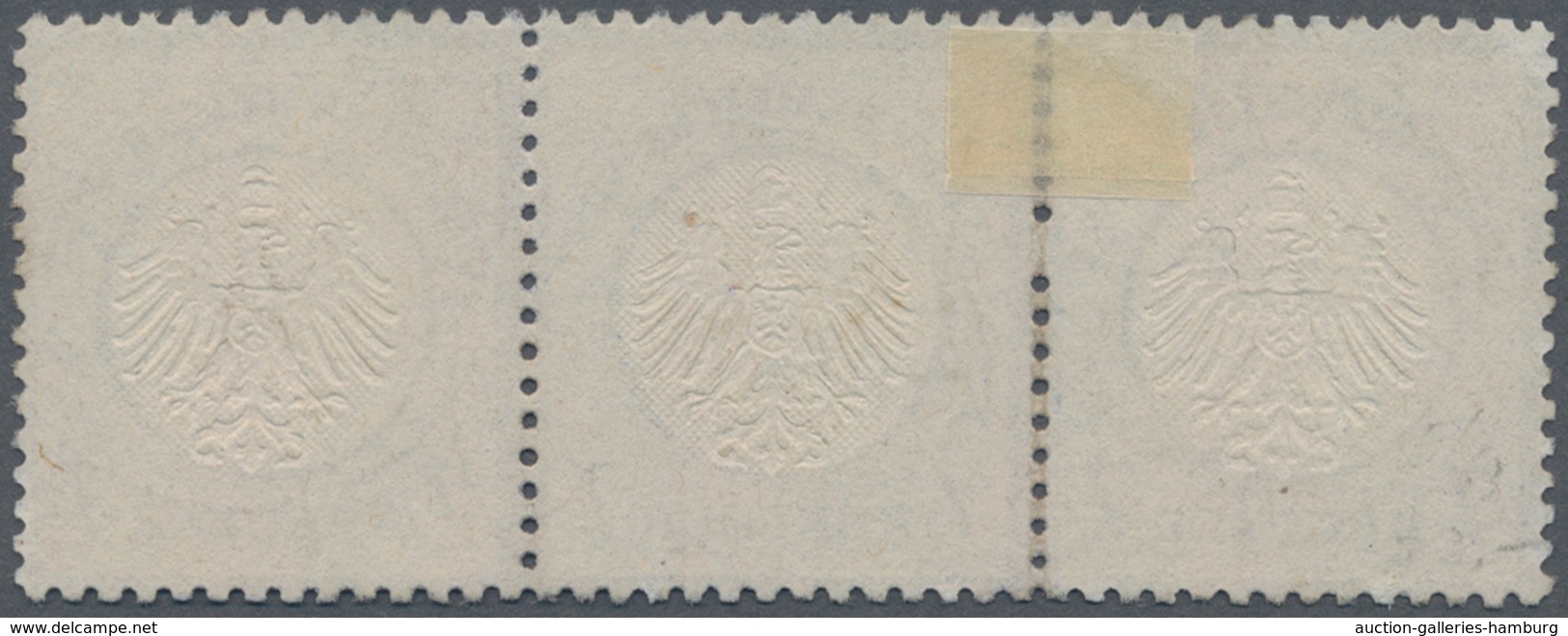 Deutsches Reich - Brustschild: 1872, Kleiner Schild 7 Kr. Ultramarin Im 3er Streifen Mit Baden-K2 "K - Sonstige & Ohne Zuordnung