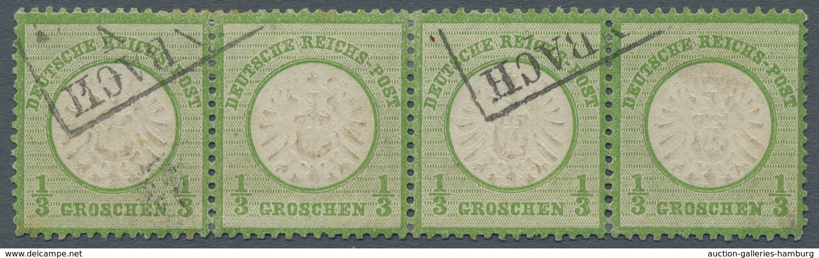 Deutsches Reich - Brustschild: 1872; Großer Schild 1/3 Groschen Im Waagerechten Gestempelten Vierers - Sonstige & Ohne Zuordnung