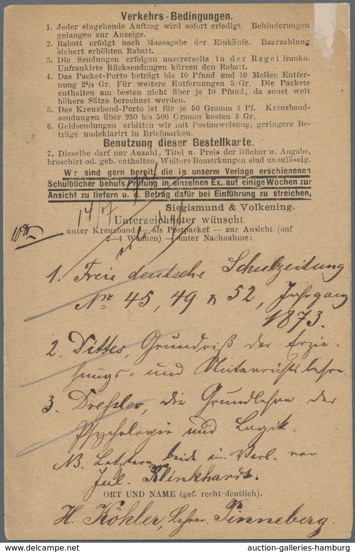 Deutsches Reich - Brustschild: 1872, Großer Schild 1/3 Gr. Dunkelgrün Auf Vordruck-Bücherzettel Mit - Other & Unclassified