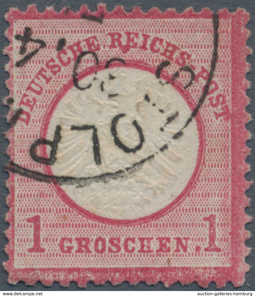 Deutsches Reich - Brustschild: 1872, Großer Schild 1 Gr. Karmin Mit Sehr Seltenem Plattenfehler III: - Other & Unclassified