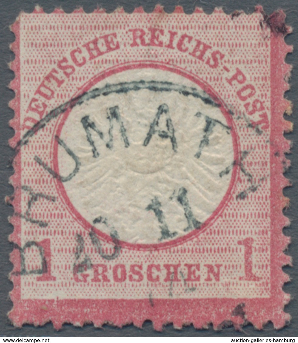 Deutsches Reich - Brustschild: 1872, Großer Schild 1 Gr. Karmin Mit DOPPELPRÄGUNG Und K1 "BRUMATH 10 - Other & Unclassified