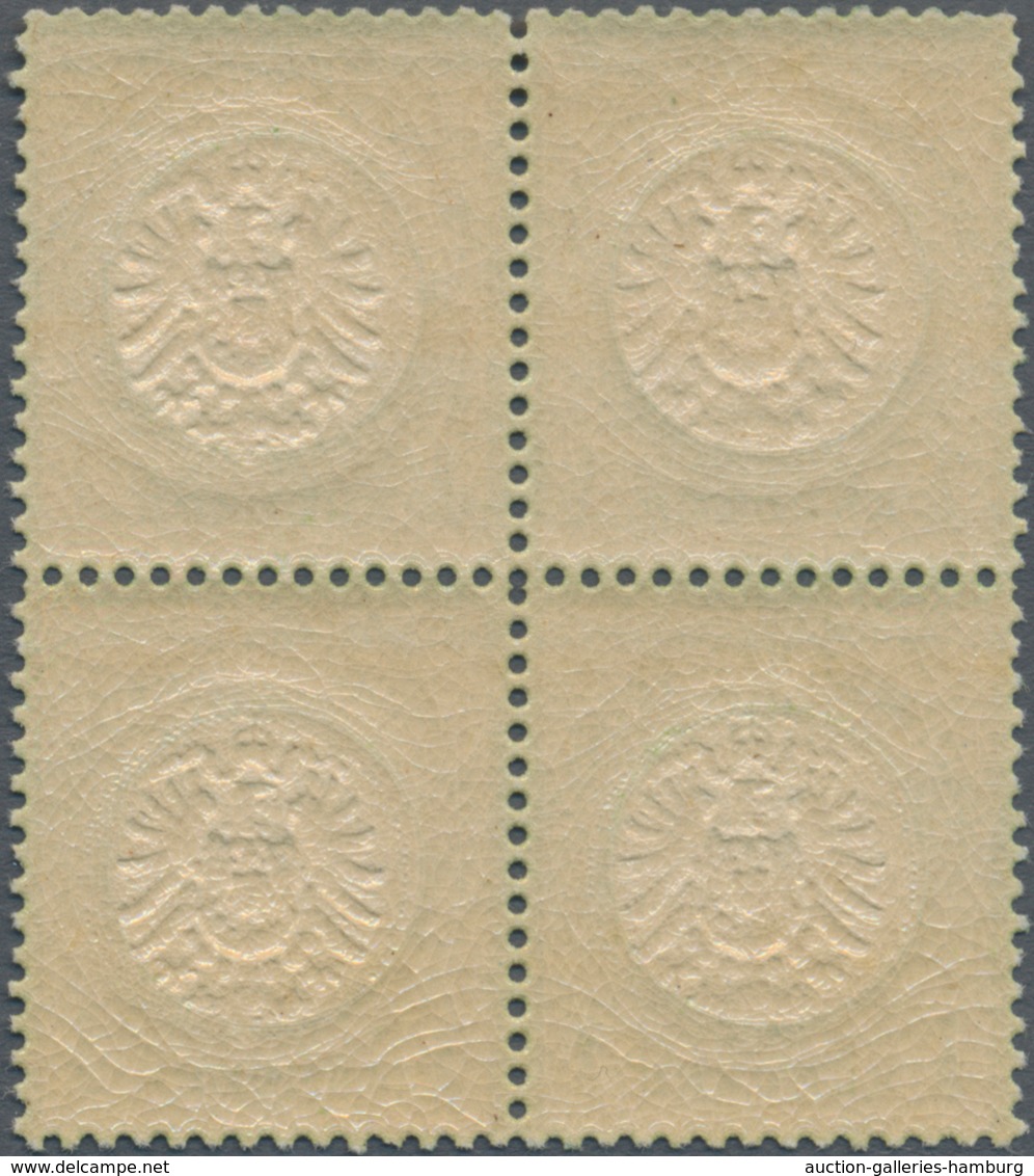 Deutsches Reich - Brustschild: 1874, Großer Schild 1 Kr. Grün POSTFRISCHER 4er-Block Mit Plattenfehl - Sonstige & Ohne Zuordnung