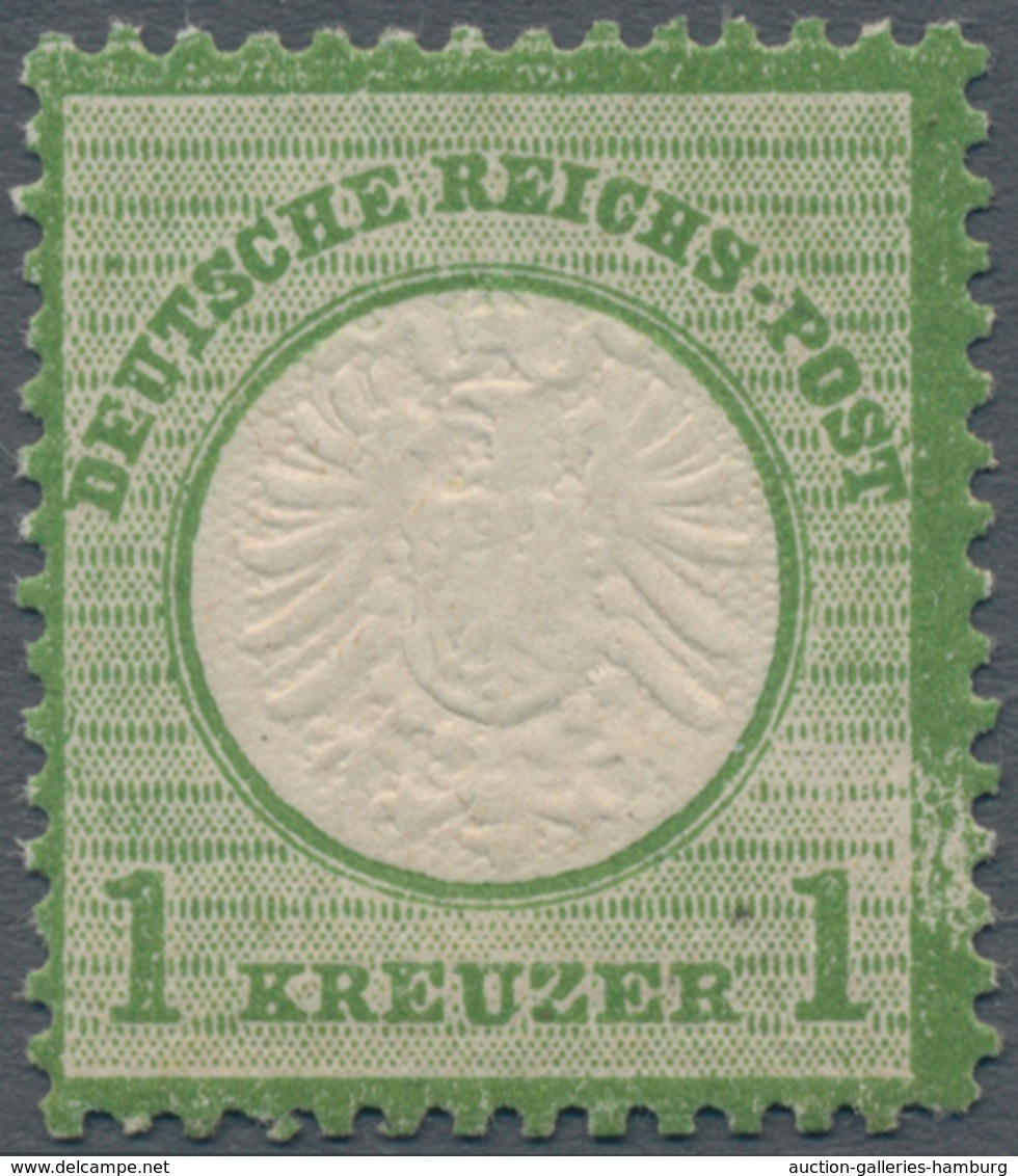 Deutsches Reich - Brustschild: 1872 Großer Schild 1 Kr. In B-Farbe Dunkelgrün Mit Rechts Unten Farba - Sonstige & Ohne Zuordnung