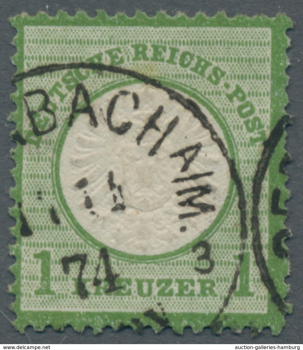 Deutsches Reich - Brustschild: 1872, 1 Kreuzer Großer Brustschild Grausmaragdgrün Entwertet Mit Eink - Other & Unclassified