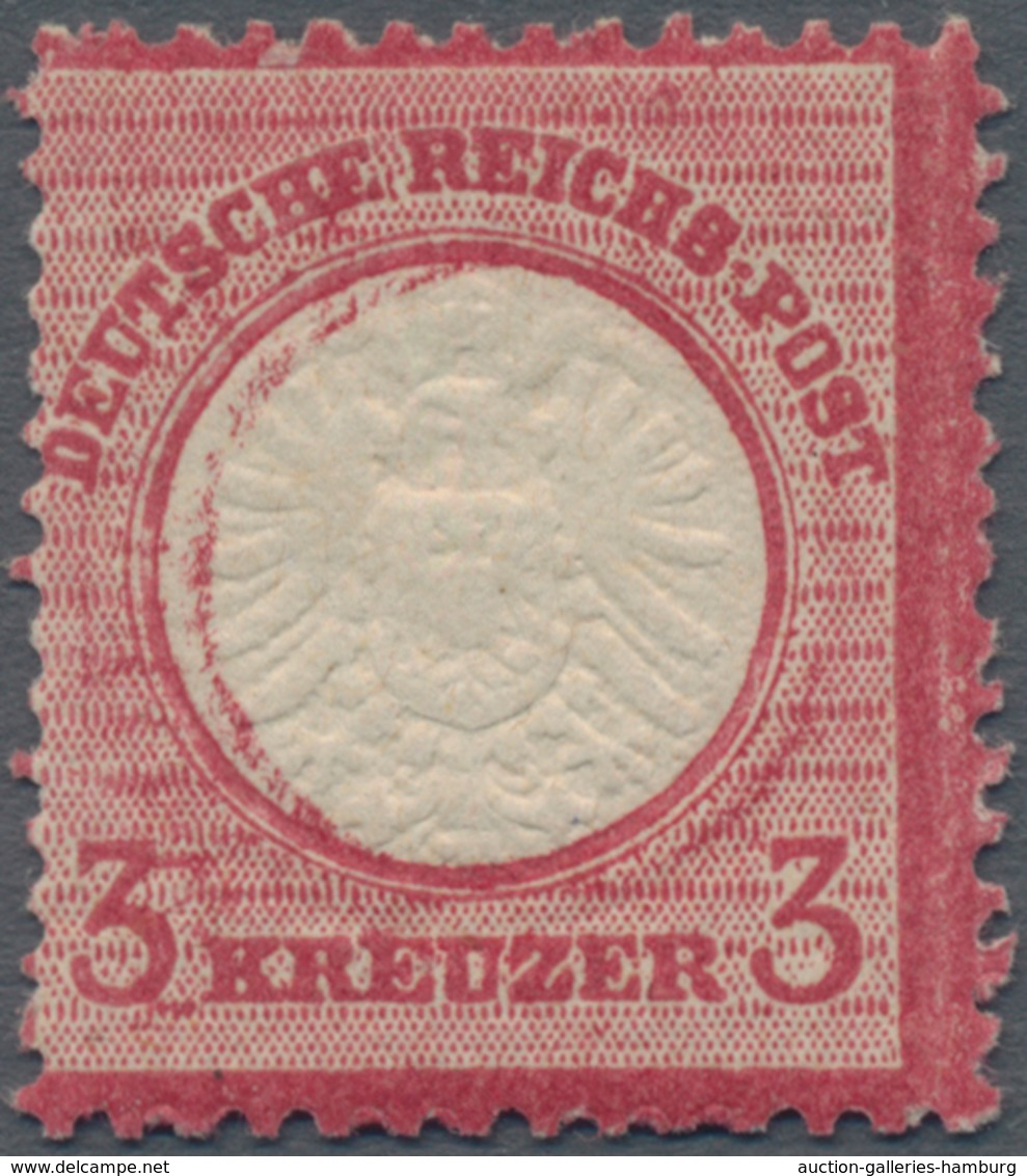 Deutsches Reich - Brustschild: 1872, Großer Schild 3 Kr. Karmin Ungebraucht Mit Versetztem Doppeldru - Other & Unclassified