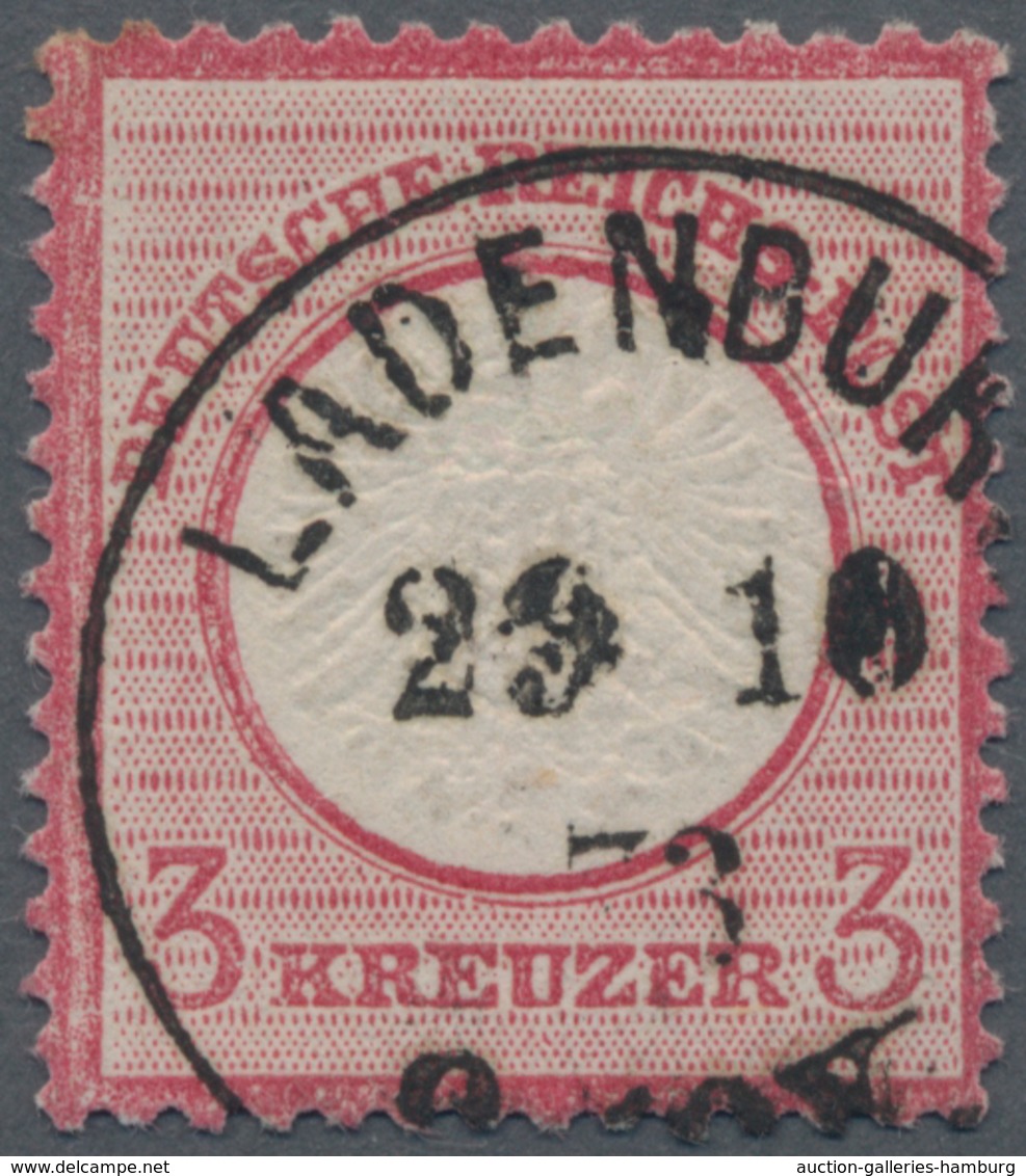 Deutsches Reich - Brustschild: 1872, Großer Schild 3 Kr. Karmin Doppelprägung Des Mittelstückes Mit - Sonstige & Ohne Zuordnung