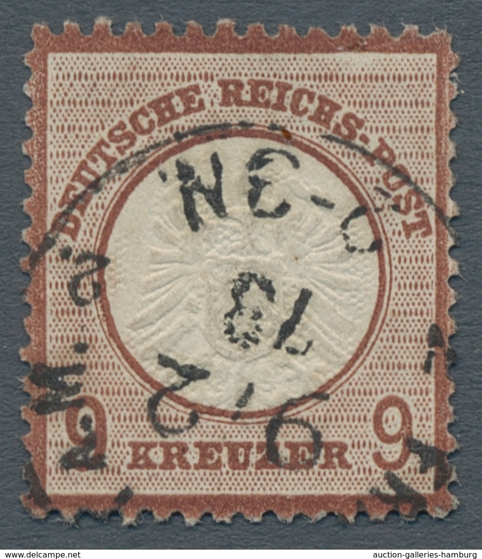 Deutsches Reich - Brustschild: 1872; 9 Kreuzer Lilabraun Gestempelt "Frankfurt A.M. 9.2.73" In Typis - Sonstige & Ohne Zuordnung