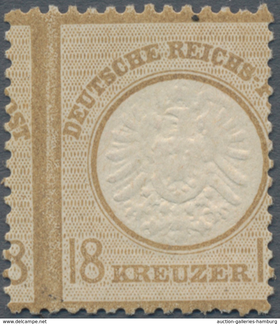 Deutsches Reich - Brustschild: 1872, Großer Schild 18 Kr. Ockerbraun Ungebraucht Mit Stark Verschobe - Sonstige & Ohne Zuordnung