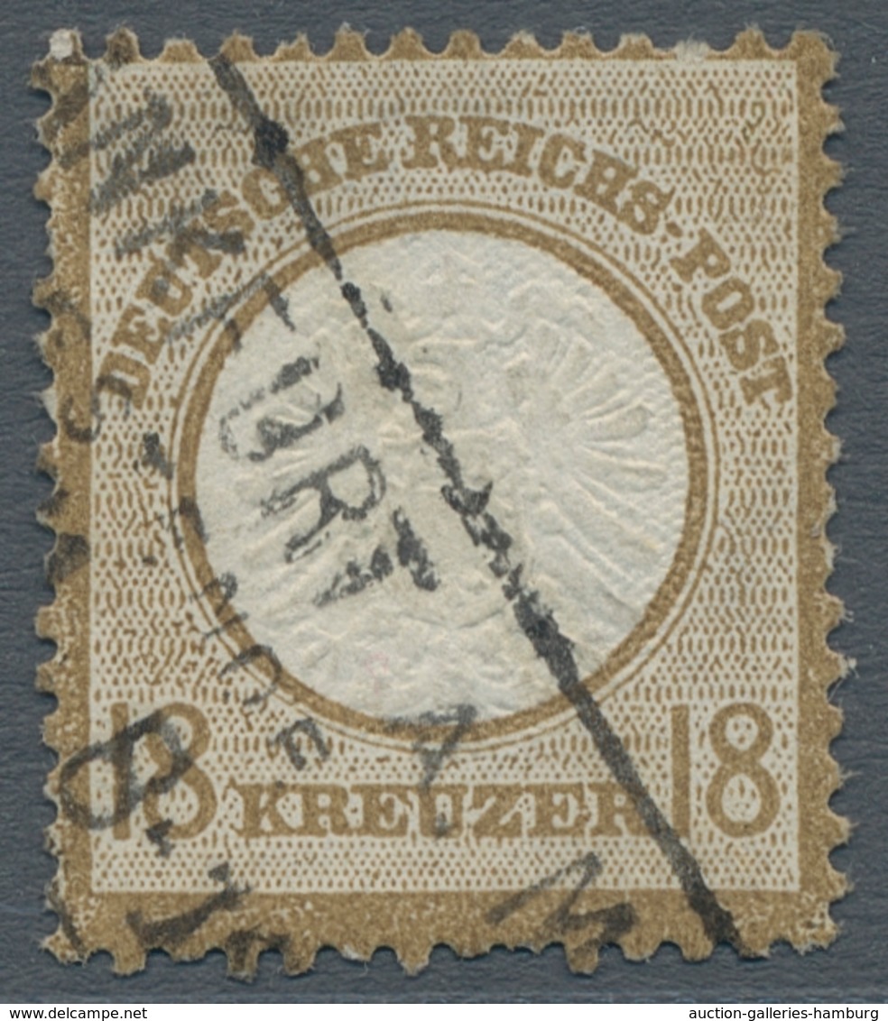 Deutsches Reich - Brustschild: 1874, Großer Brustschild 18 Kreuzer Mit Sauberem Rahmenstempel " Fran - Sonstige & Ohne Zuordnung