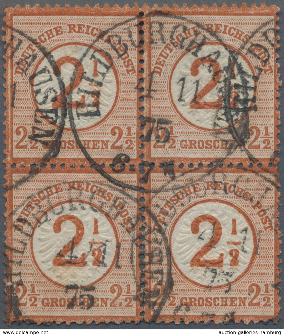 Deutsches Reich - Brustschild: 1872, Großer Schild "2½" Auf 2½ Gr. Rotbraun Im Viererblock Mit K1 "H - Sonstige & Ohne Zuordnung