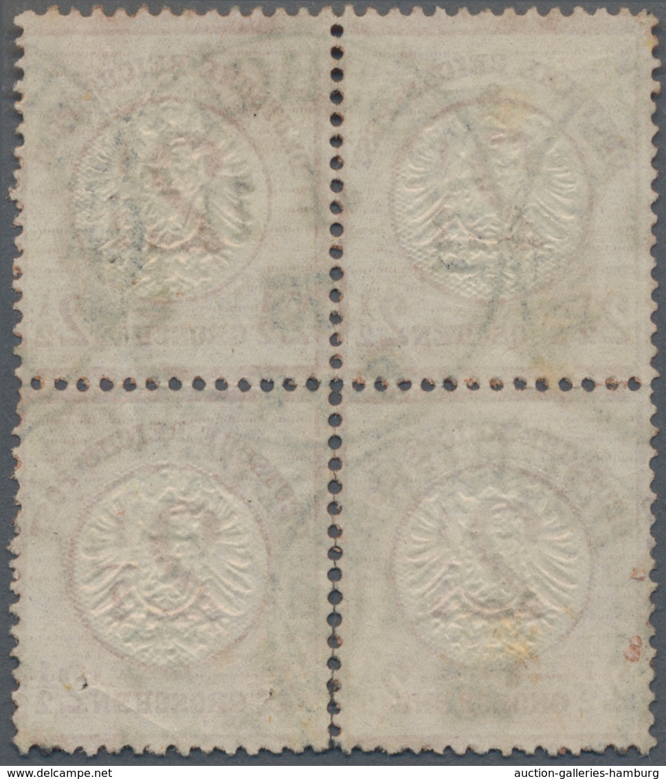 Deutsches Reich - Brustschild: 1872, Großer Schild "2½" Auf 2½ Gr. Rotbraun Im Viererblock Mit K1 "H - Sonstige & Ohne Zuordnung