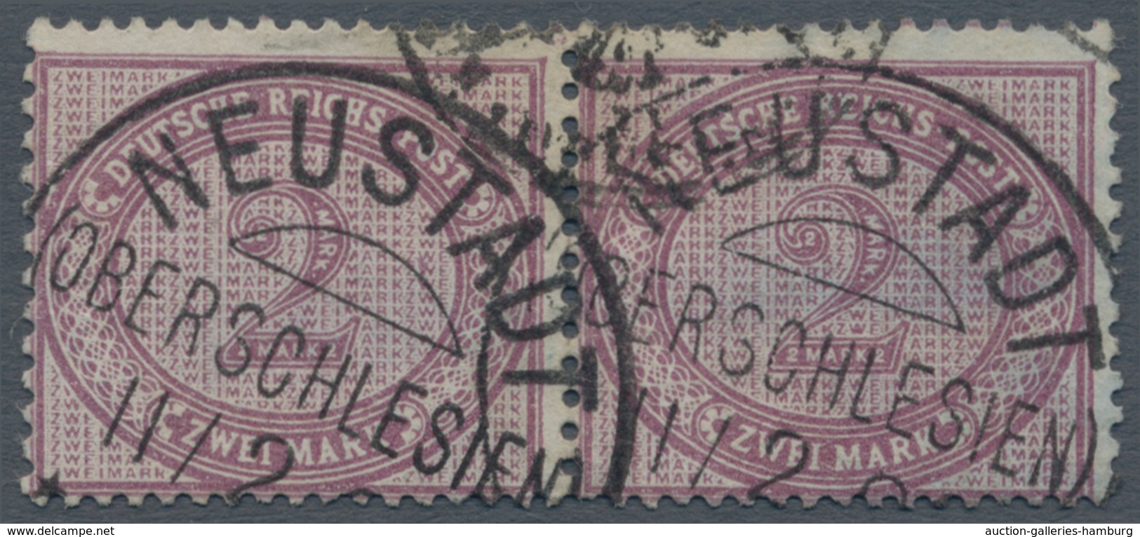 Deutsches Reich - Pfennige: 1875, 2 Mk. Im Waagerechten Paar, Glasklar "Neustadt/Oberschlesien", Gep - Briefe U. Dokumente