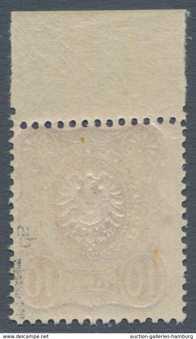 Deutsches Reich - Pfennig: 1880, 10 Pfg. Frühauflage Lebhaftrosa, Postfrisches Oberrandstück (Feld 8 - Other & Unclassified