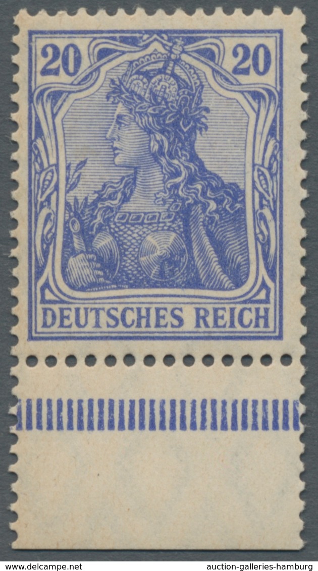 Deutsches Reich - Germania: 1905, Germania 20 Pfennig Friedensdruck Postfrisch Vom Unterrand In Der - Sonstige & Ohne Zuordnung