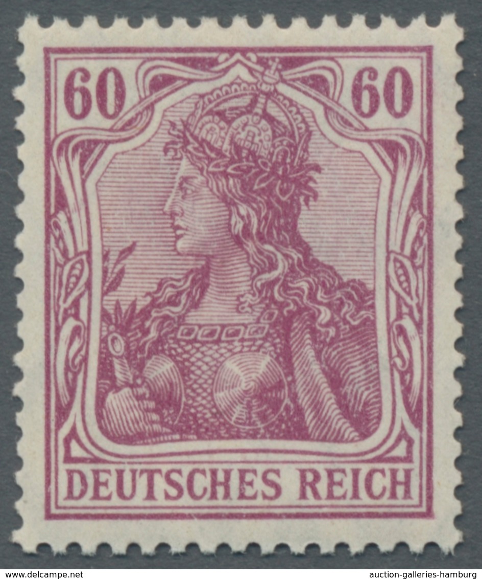 Deutsches Reich - Germania: 1905, Germania 60 Pfennig Dunkelrötlichlila Im Seltenen Friedensdruck Po - Sonstige & Ohne Zuordnung