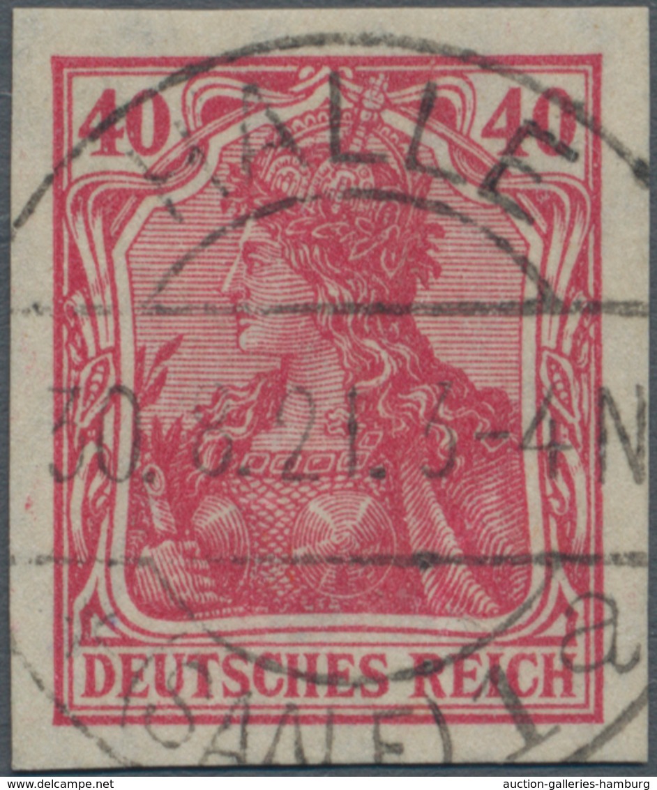 Deutsches Reich - Inflation: 1920: 40 Pf. Germania Lebhaftkarmin, Breitrandig UNGEZÄHNT, Zeitgerecht - Ungebraucht